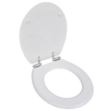 WC sedadlo, MDF, pomalé sklápanie, jednoduchý dizajn, biele