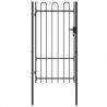 Jednokrídlová plotová brána s oblúkom, oceľ 1x1,75 m, čierna