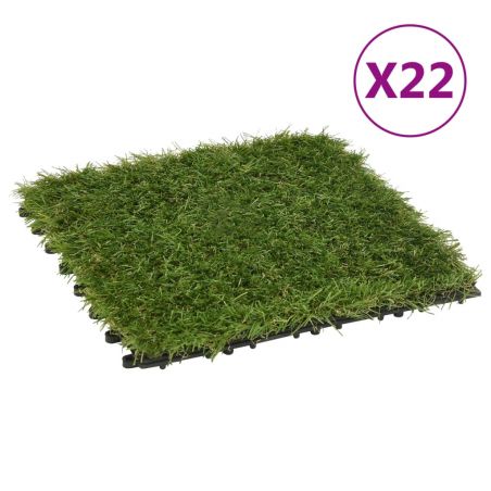 Umelý trávnik 22 dlaždíc 30x30 cm zelený 