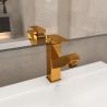 Kúpelňová vodovodná batéria s funkciou vyťahovania zlatá 157x172 mm
