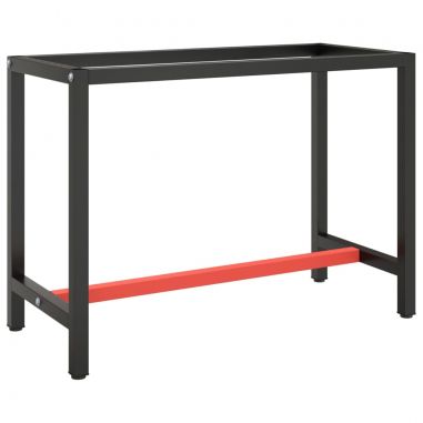 Rám pracovného stola matný čierny a matný červený 110x50x79 cm kov
