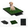 Toaleta pre psy s nádobou a umelou trávou, zelená 63x50x7 cm WC
