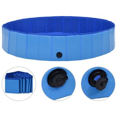 Skladací bazén pre psov modrá 160x30 cm PVC