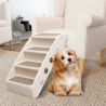 Skladacie schody pre psa krémové 62x40x49,5 cm
