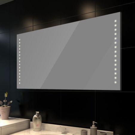 Kúpeľňové zrkadlo s LED svietidlami 100 x 60 cm (D x V)