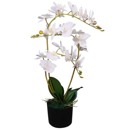 Umelá rastlina, orchidea s kvetináčom 65 cm, biela