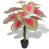 Umelá rastlina, kaládium s kvetináčom 85 cm, zelená a červená