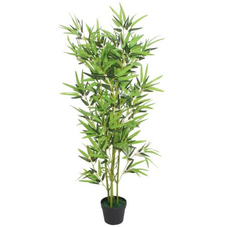 Umelá rastlina, bambus s kvetináčom 120 cm, zelený 