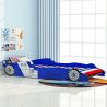 Detská posteľ, pretekárske auto, 90x200 cm, modrá