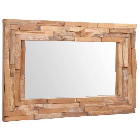 Dekoratívne zrkadlo, teakové drevo 90x60 cm, obdĺžnikové