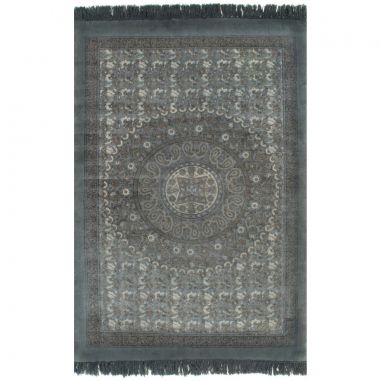 Kilim bavlnený koberec so vzormi 120x180 cm sivý