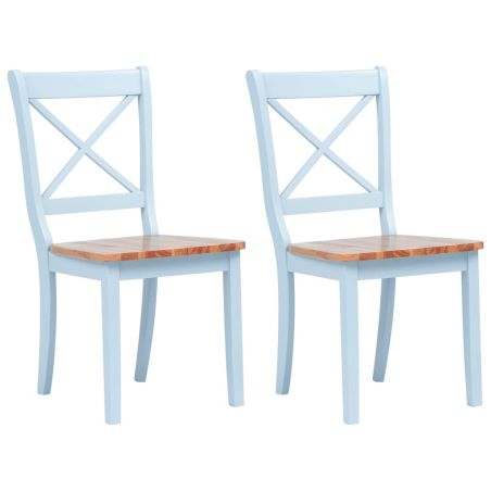 Jedálenské stoličky 2 ks, sivé a svetlé drevo, kaučukový masív