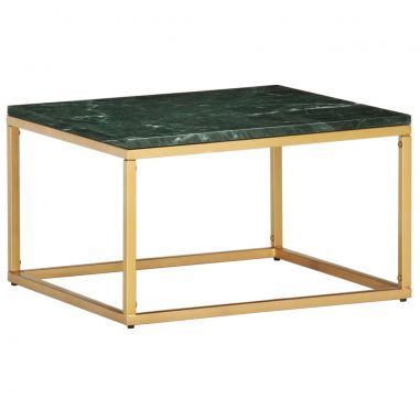 Konferenčný stolík zelený 60x60x35 cm pravý kameň s mramorovou textúrou 
