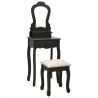 Toaletný stolík so stoličkou, čierny 50x59x136 cm, paulovnia
