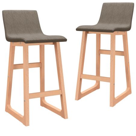 Barové stoličky 2 ks, sivohnedé, látka