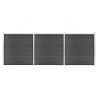 Sada plotových panelov WPC 526x186 cm čierna
