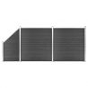 Sada plotových panelov WPC 446x(105-186) cm čierna