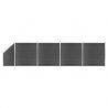 Sada plotových panelov WPC 792x(105-186) cm čierna
