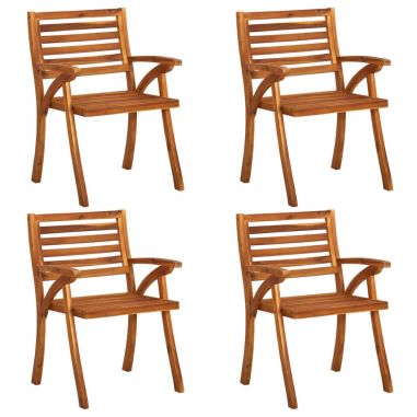 Záhradné stoličky 4 ks masívne akáciové drevo