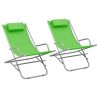 Hojdacie stoličky 2 ks oceľové zelené  