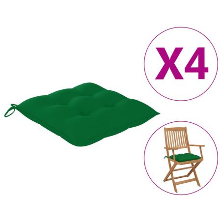 Podložky na stoličku 4 ks 40x40x7 cm, zelené