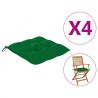 Podložky na stoličku 4 ks 40x40x7 cm, oxfordská látka, zelené