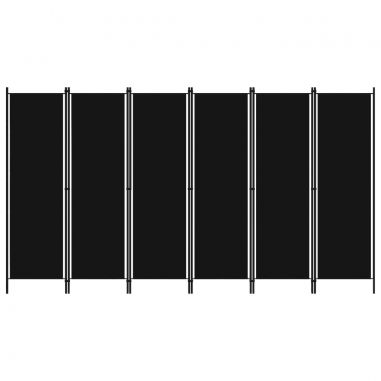 6-panelový paraván čierny 300x180 cm 