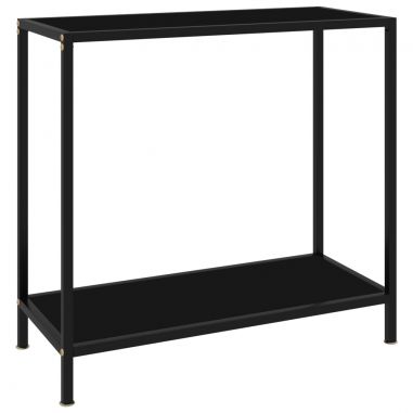 Konzolový stolík, čierny 80x35x75 cm, tvrdené sklo