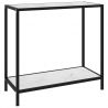Konzolový stolík, biely 80x35x75 cm, tvrdené sklo