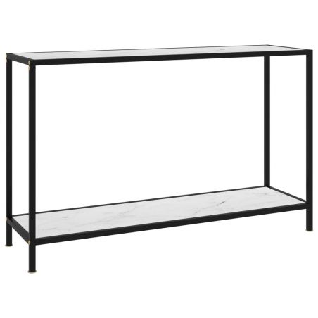 Konzolový stolík, biely 120x35x75 cm, tvrdené sklo