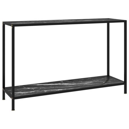 Konzolový stolík, čierny 120x35x75 cm, tvrdené sklo