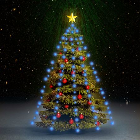 Vianočná svetelná reťaz na stromček so 150 LED modrá 150 cm