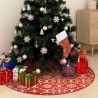 Luxusná deka pod vianočný stromček ponožka červená 122 cm látka