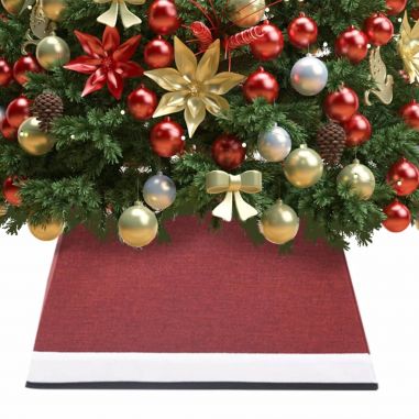 Spodný kryt na vianočný stromček červeno-biely 48x48x25 cm 