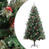 Vianočný stromček s borovicovými šiškami zelený 225 cm PVC a PE