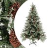 Vianočný stromček, borovicové šišky zeleno-biely 120 cm PVC&PE