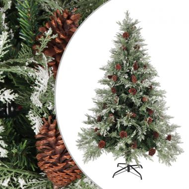 Vianočný stromček a borovicové šišky zelený 150 cm PVC a PE