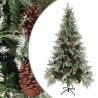 Vianočný stromček a borovicové šišky zeleno-biely 225 cm PVC&PE