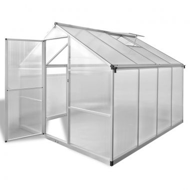 Spevnený hliníkový skleník s podkladovým rámom 6,05 m² 