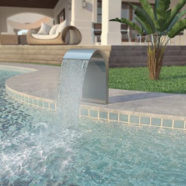 Bazénová fontána, nehrdzavejúca oceľ 45x30x65 cm, strieborná 