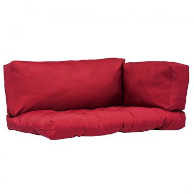 Podložky na paletový nábytok 3 ks, červené, polyester 