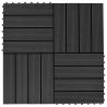 Podlahové dlaždice z WPC 11 ks 30x30 cm 1 m2 čierne
