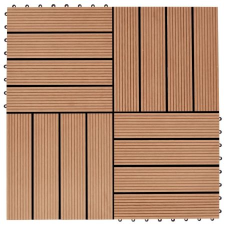 Podlahová dlažba z WPC 11 ks 30x30 cm 1m2 farba teakového dreva