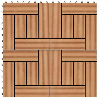 Podlahové dlaždice z WPC 11 ks 30x30 cm 1 m2 farba teaku