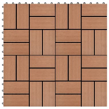 Podlahové dlaždice z WPC 11 ks 30x30 cm 1 m2 hnedé