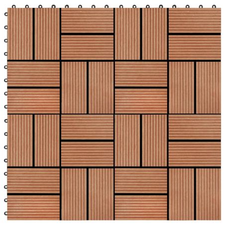 Podlahové dlaždice z WPC 11 ks 30x30 cm 1 m2 farba teaku