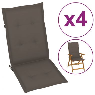 Podložky na záhradné stoličky 4 ks, sivohnedé 120x50x3 cm