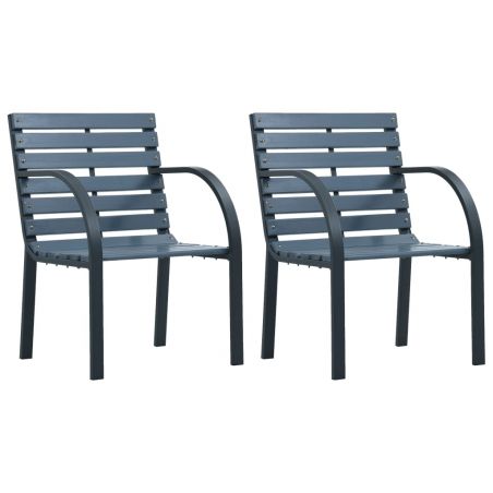 Záhradné stoličky 2 ks, sivé, drevo