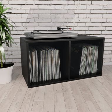 Box na vinylové platne čierny 71x34x36 cm drevotrieska    