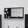 Kúpeľňové zrkadlo, čierne 90x10,5x45 cm, kompozitné drevo